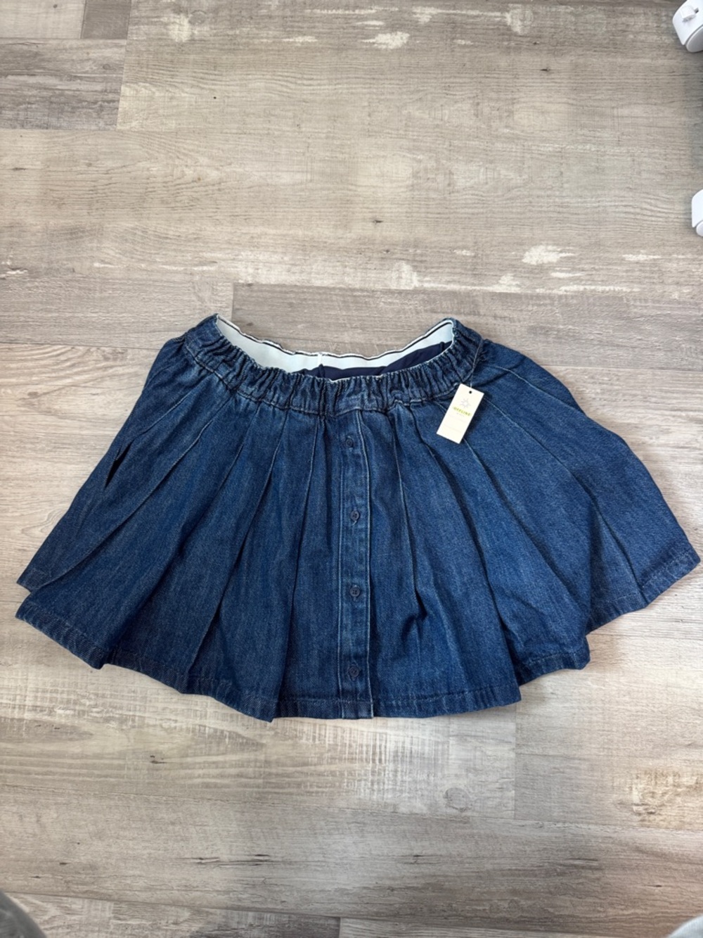 aerie Dark Blue Denim Circle Skort with Button Front